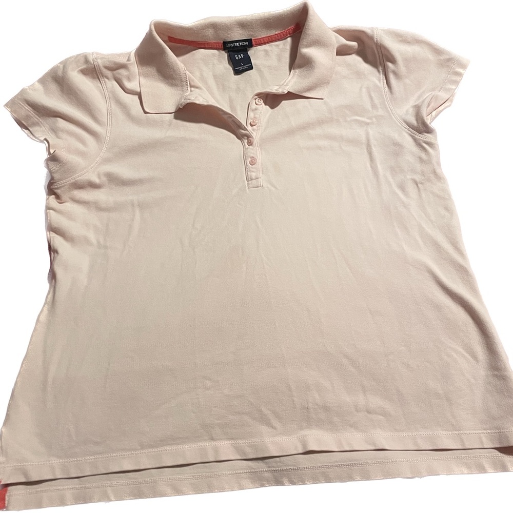 Gap Stretch Size Large Light Pink Polo Shirt